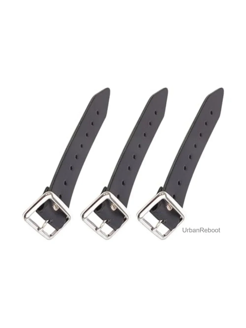 Genuine Leather Kilt Extension Straps with Metal Buckles 7-Inch Set of 3